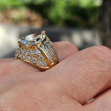 Load image into Gallery viewer, GIA 6.50ct Vintage Pear Diamond Engagement Wedding 18k Yellow Gold Ring