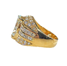 Load image into Gallery viewer, GIA 6.50ct Vintage Pear Diamond Engagement Wedding 18k Yellow Gold Ring