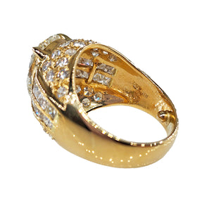 GIA 6.50ct Vintage Pear Diamond Engagement Wedding 18k Yellow Gold Ring