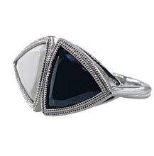 Load image into Gallery viewer, ANTIQUE VINTAGE ART DECO BLACK and WHITE ONYX RING in PLATINUM