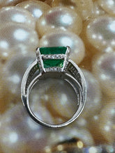 Load image into Gallery viewer, AGL Colombian Green 13.03ctw Emerald &amp; Diamond 18K White Vintage Cocktail Ring