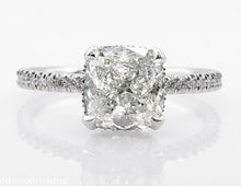 Load image into Gallery viewer, GIA 2.51CT ESTATE VINTAGE CUSHION DIAMOND ENGAGEMENT WEDDING PLATINUM RING