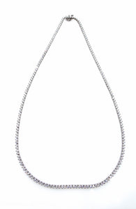 7.50CT ESTATE VINTAGE ROUND DIAMOND TENNIS NECKLACE 14K WHITE GOLD