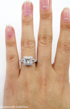 Load image into Gallery viewer, GIA 1.48CT ESTATE VINTAGE PRINCESS DIAMOND ENGAGEMENT WEDDING RING 18K WG E VS1