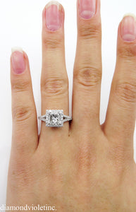 GIA 1.48CT ESTATE VINTAGE PRINCESS DIAMOND ENGAGEMENT WEDDING RING 18K WG E VS1