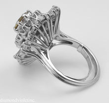 Load image into Gallery viewer, GIA 4.20CT ESTATE VINTAGE FANCY COGNAC DIAMOND “BALLERINA” CLUSTER RING 18K WG