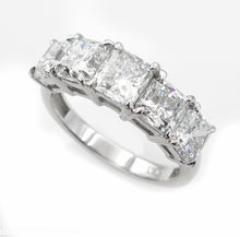 Load image into Gallery viewer, GIA 3.16CT ESTATE VINTAGE RADIANT DIAMOND ENGAGEMENT WEDDING BAND RING PLATINUM