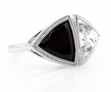 Load image into Gallery viewer, GIA 3.88CT ESTATE VINTAGE CROSSOVER DIAMOND ONYX ENGAGEMENT WEDDING RING PLAT