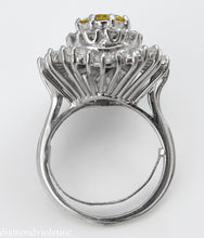 Load image into Gallery viewer, GIA 4.20CT ESTATE VINTAGE FANCY COGNAC DIAMOND “BALLERINA” CLUSTER RING 18K WG