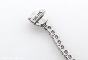 7.50CT ESTATE VINTAGE ROUND DIAMOND TENNIS NECKLACE 14K WHITE GOLD