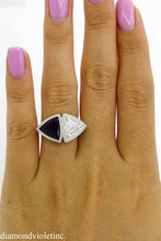 Load image into Gallery viewer, GIA 3.88CT ESTATE VINTAGE CROSSOVER DIAMOND ONYX ENGAGEMENT WEDDING RING PLAT