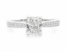 Load image into Gallery viewer, GIA SHY 2.00CT ESTATE VINTAGE RADIANT DIAMOND ENGAGEMENT WEDDING RING SET PLAT