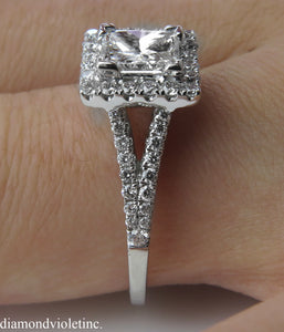 GIA 1.48CT ESTATE VINTAGE PRINCESS DIAMOND ENGAGEMENT WEDDING RING 18K WG E VS1