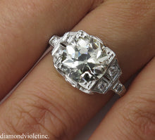 Load image into Gallery viewer, 3.07CT ANTIQUE VINTAGE DECO OLD EURO DIAMOND ENGAGEMENT WEDDING RING PLAT EGL