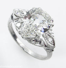 Load image into Gallery viewer, GIA 3.08CT ANTIQUE VINTAGE OLD MINE PEAR DIAMOND ENGAGEMENT WEDDING RING PLAT