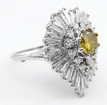 Load image into Gallery viewer, GIA 4.20CT ESTATE VINTAGE FANCY COGNAC DIAMOND “BALLERINA” CLUSTER RING 18K WG