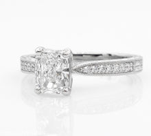 Load image into Gallery viewer, GIA SHY 2.00CT ESTATE VINTAGE RADIANT DIAMOND ENGAGEMENT WEDDING RING SET PLAT