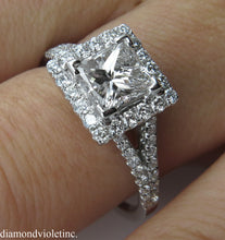 Load image into Gallery viewer, GIA 1.48CT ESTATE VINTAGE PRINCESS DIAMOND ENGAGEMENT WEDDING RING 18K WG E VS1