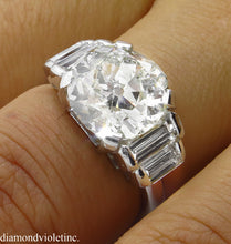 Load image into Gallery viewer, 5.07CT ESTATE VINTAGE OLD EURO DIAMOND ENGAGEMENT WEDDING RING 18K WG EGL USA