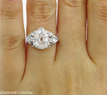 Load image into Gallery viewer, GIA 3.08CT ANTIQUE VINTAGE OLD MINE PEAR DIAMOND ENGAGEMENT WEDDING RING PLAT