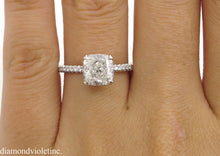 Load image into Gallery viewer, GIA 2.51CT ESTATE VINTAGE CUSHION DIAMOND ENGAGEMENT WEDDING PLATINUM RING