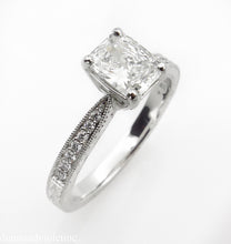 Load image into Gallery viewer, GIA SHY 2.00CT ESTATE VINTAGE RADIANT DIAMOND ENGAGEMENT WEDDING RING SET PLAT