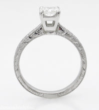 Load image into Gallery viewer, GIA SHY 2.00CT ESTATE VINTAGE RADIANT DIAMOND ENGAGEMENT WEDDING RING SET PLAT