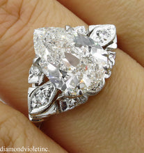 Load image into Gallery viewer, GIA 3.08CT ANTIQUE VINTAGE OLD MINE PEAR DIAMOND ENGAGEMENT WEDDING RING PLAT