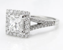 Load image into Gallery viewer, GIA 1.48CT ESTATE VINTAGE PRINCESS DIAMOND ENGAGEMENT WEDDING RING 18K WG E VS1