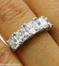 Load image into Gallery viewer, GIA 3.16CT ESTATE VINTAGE RADIANT DIAMOND ENGAGEMENT WEDDING BAND RING PLATINUM