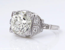 Load image into Gallery viewer, 3.07CT ANTIQUE VINTAGE DECO OLD EURO DIAMOND ENGAGEMENT WEDDING RING PLAT EGL