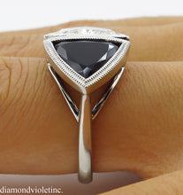 Load image into Gallery viewer, GIA 3.88CT ESTATE VINTAGE CROSSOVER DIAMOND ONYX ENGAGEMENT WEDDING RING PLAT