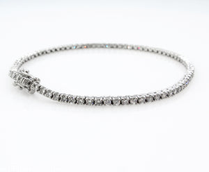 2.50CT ESTATE VINTAGE ROUND DIAMOND TENNIS BRACELET 14K WHITE GOLD