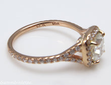 Load image into Gallery viewer, GIA 1.84CT ESTATE VINTAGE CUSHION DIAMOND ENGAGEMENT WEDDING ROSE GOLD RING