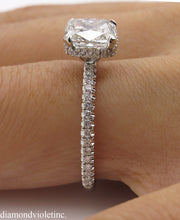 Load image into Gallery viewer, GIA 2.51CT ESTATE VINTAGE CUSHION DIAMOND ENGAGEMENT WEDDING PLATINUM RING