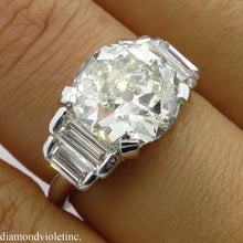 Load image into Gallery viewer, 5.07CT ESTATE VINTAGE OLD EURO DIAMOND ENGAGEMENT WEDDING RING 18K WG EGL USA