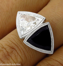 Load image into Gallery viewer, GIA 3.88CT ESTATE VINTAGE CROSSOVER DIAMOND ONYX ENGAGEMENT WEDDING RING PLAT