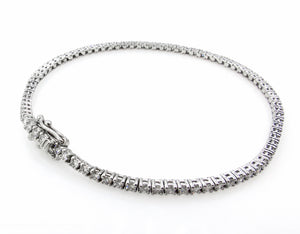 2.50CT ESTATE VINTAGE ROUND DIAMOND TENNIS BRACELET 14K WHITE GOLD