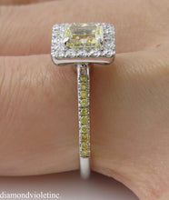 Load image into Gallery viewer, GIA 1.55CT ESTATE FANCY YELLOW RADIANT DIAMOND ENGAGEMENT WEDDING RING PLAT