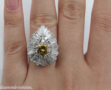 Load image into Gallery viewer, GIA 4.20CT ESTATE VINTAGE FANCY COGNAC DIAMOND “BALLERINA” CLUSTER RING 18K WG