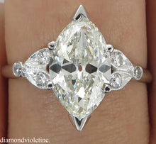 Load image into Gallery viewer, 2.25CT ANTIQUE VINTAGE DECO OLD MARQUISE DIAMOND ENGAGEMENT WEDDING RING PLT EGL