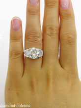 Load image into Gallery viewer, 5.07CT ESTATE VINTAGE OLD EURO DIAMOND ENGAGEMENT WEDDING RING 18K WG EGL USA