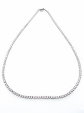 Load image into Gallery viewer, 7.50CT ESTATE VINTAGE ROUND DIAMOND TENNIS NECKLACE 14K WHITE GOLD