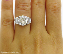 Load image into Gallery viewer, 5.07CT ESTATE VINTAGE OLD EURO DIAMOND ENGAGEMENT WEDDING RING 18K WG EGL USA