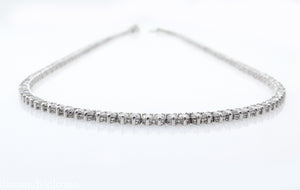 7.50CT ESTATE VINTAGE ROUND DIAMOND TENNIS NECKLACE 14K WHITE GOLD