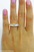 Load image into Gallery viewer, 4.07CT ESTATE VINTAGE RADIANT DIAMOND ENGAGEMENT WEDDING BAND RING 18K YG