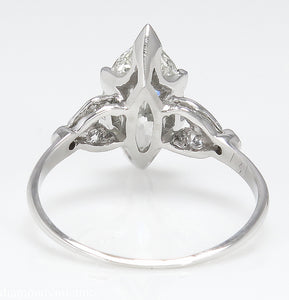 2.25CT ANTIQUE VINTAGE DECO OLD MARQUISE DIAMOND ENGAGEMENT WEDDING RING PLT EGL