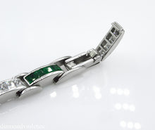 Load image into Gallery viewer, 9.10CT ESTATE VINTAGE PRINCESS DIAMOND EMERALD CHANNEL SET TENNIS BRACELET PLAT