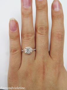 GIA 1.84CT ESTATE VINTAGE CUSHION DIAMOND ENGAGEMENT WEDDING ROSE GOLD RING