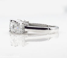 Load image into Gallery viewer, GIA 3.16CT ESTATE VINTAGE RADIANT DIAMOND ENGAGEMENT WEDDING BAND RING PLATINUM